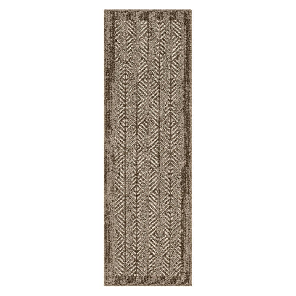 Mohawk Home Aspen Border Beige/Starch 2 ft. x 6 ft. Machine