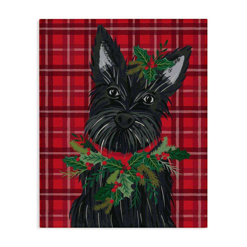 Scottie Dog on Red Plaid by Lisa Perry Whitebutton 1-Piece Unframed Graphic Animal Art Print 20 in. x 16 in. price history on PriceWatchPro