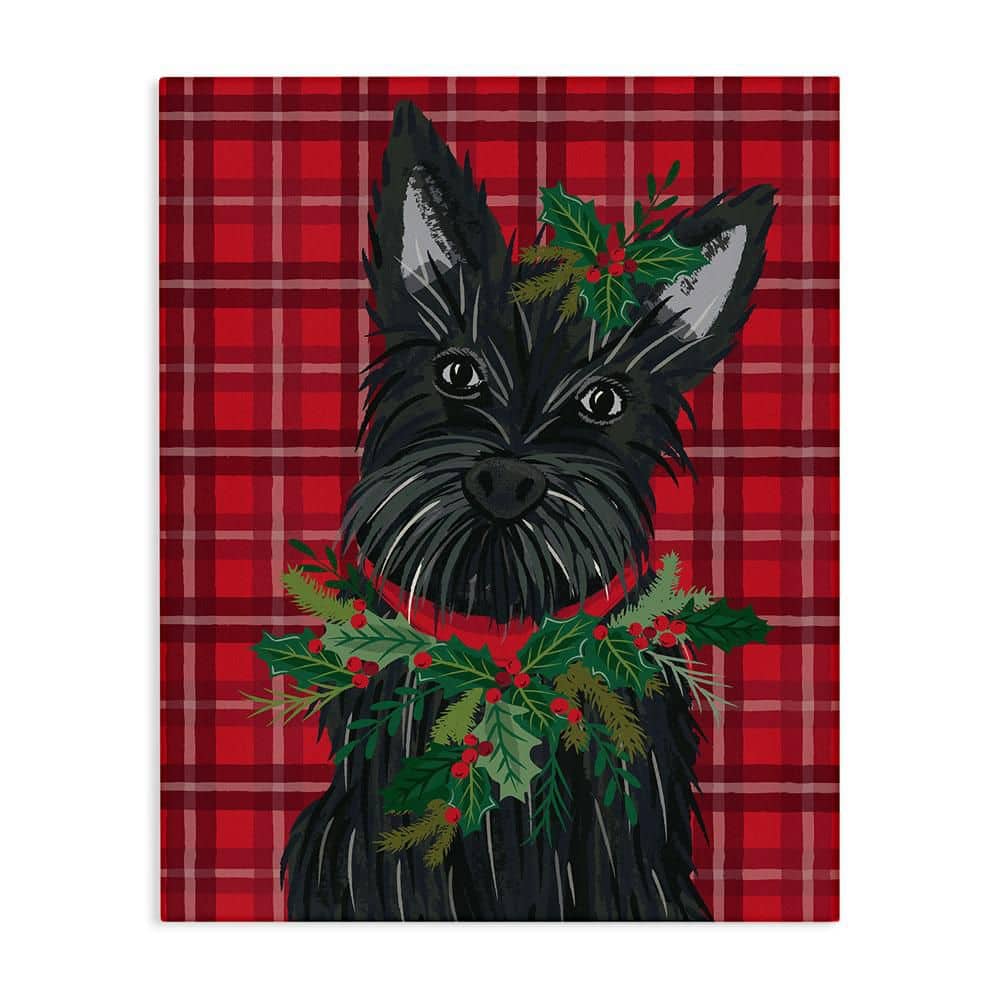 Scottie Dog on Red Plaid by Lisa Perry Whitebutton 1-Piece Unframed Graphic Animal Art Print 30 in. x 24 in. price history on PriceWatchPro