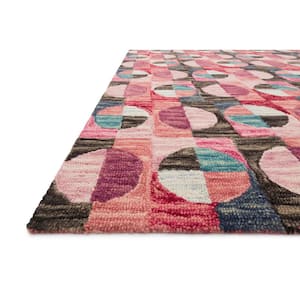 Hallu Berry/Charcoal 18 in. x 18 in. Sample Square Geometric 100% Wool Pile Area Rug