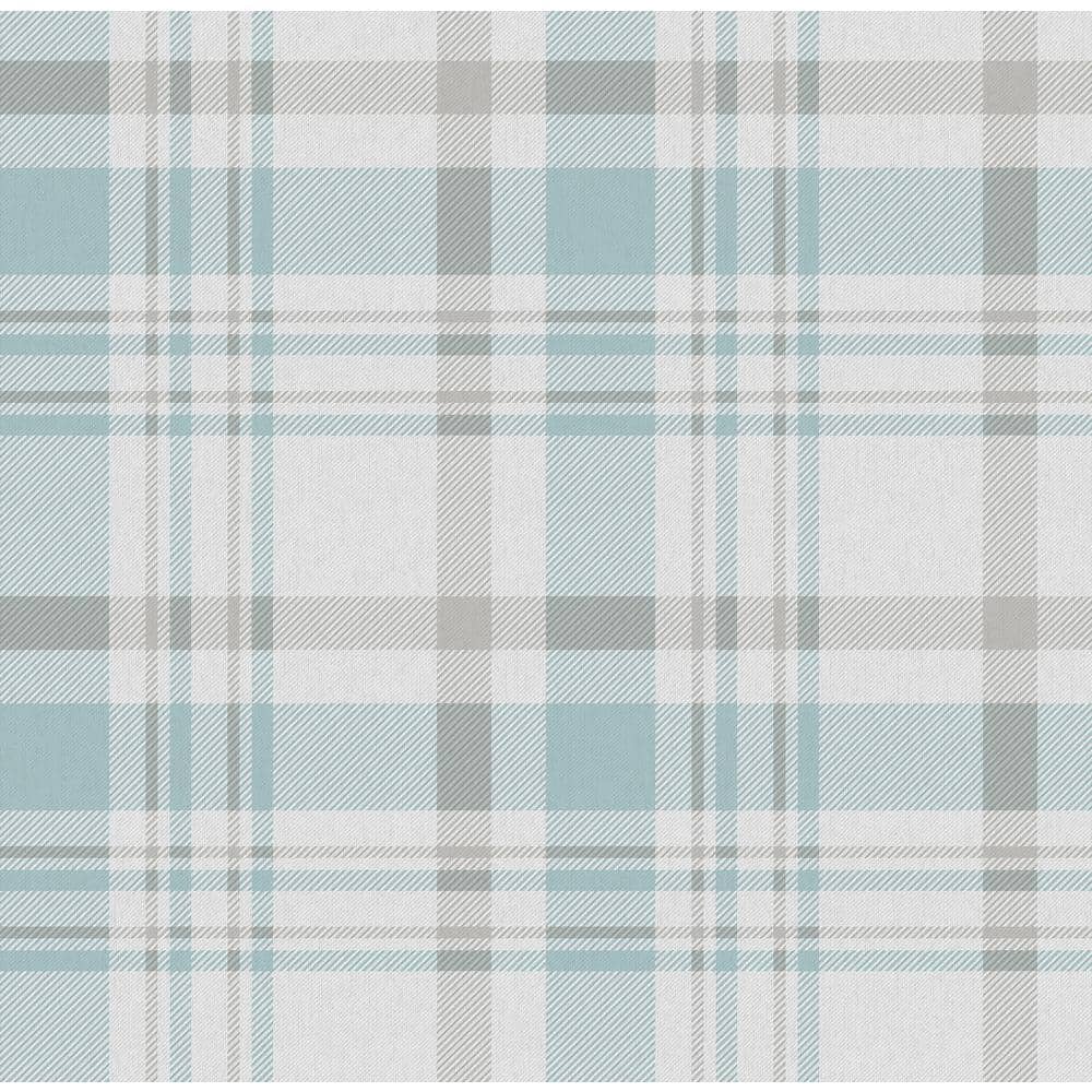 Spring Blossom Collection Check Plaid Blue/Grey Matte Finish Non-Pasted Non