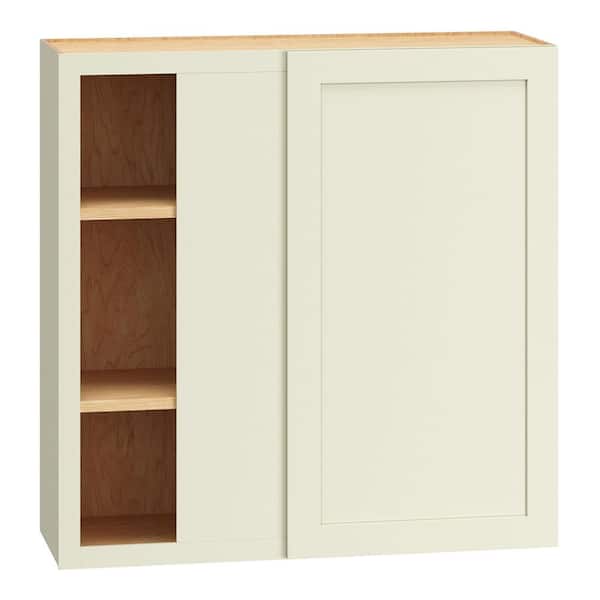 QuickShip Cottage 36 in. W x 12 in. D x 36 in. H Assembled Plywood Shaker Wall Corner Blind Kitchen Cabinet in Starlight