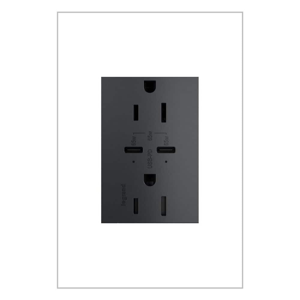 adorne 15A Tamper-Resistant Ultra-Fast Plus 65W Power Delivery USB Type-C/C Duplex Outlet, Graphite price history on PriceWatchPro