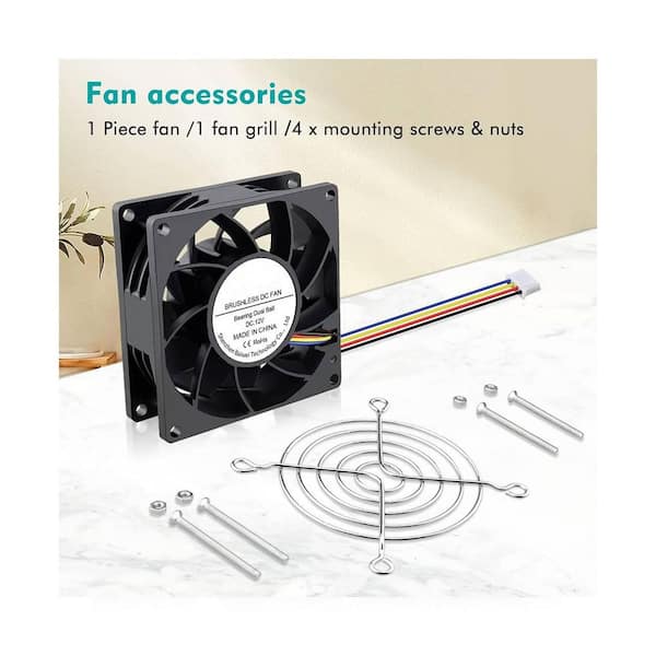 120 Mm High CFM Fan 2-Pack 120mm High-Speed Cooling Fans For PC Case ...
