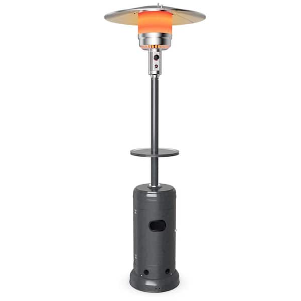 48000 BTU Gray Propane Patio Heater Standing LP Gas Steel with Wheels