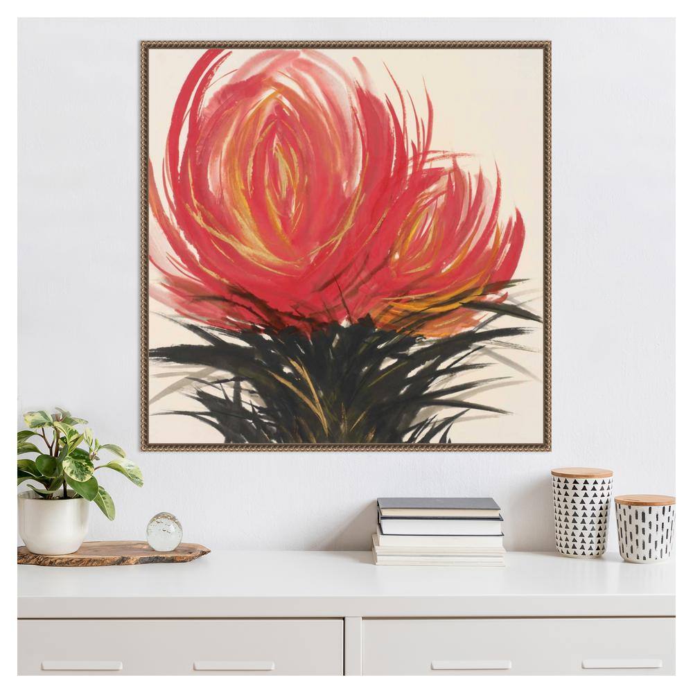Clover Blossom II Bronze Framed Floral Canvas Art Print 30 in.