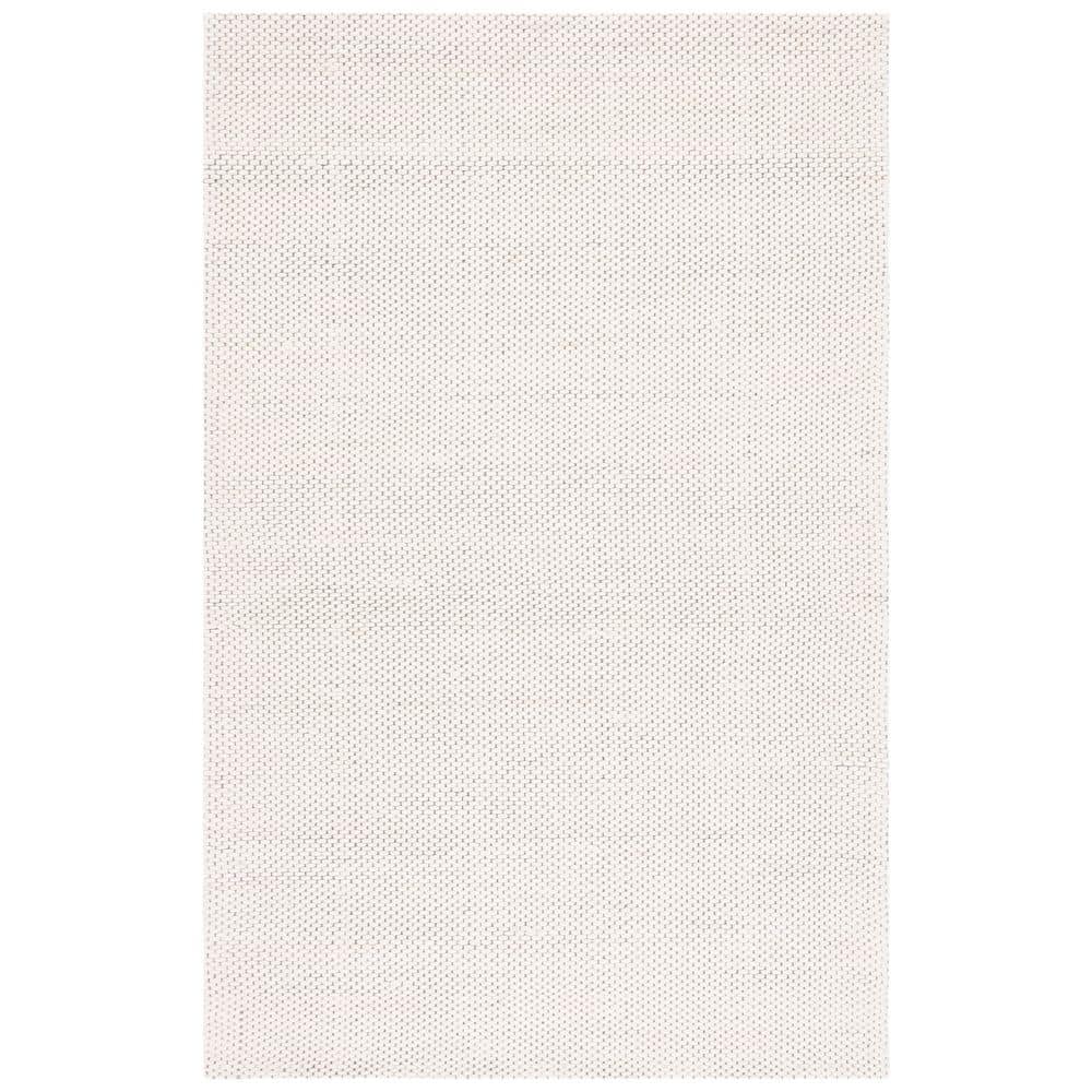 Ivory Rectangular Handwoven Wool Area Rug