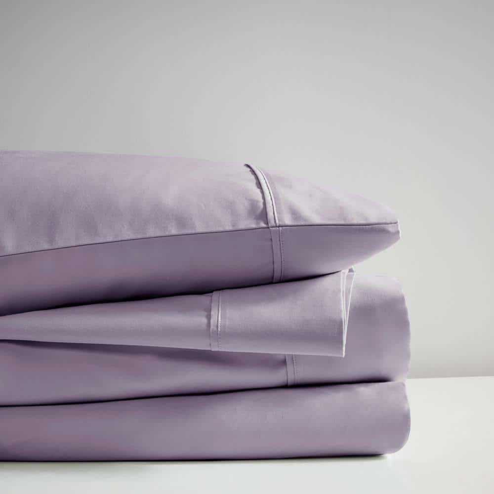 Full Purple Cotton Blend Cooling 4-Piece Sheet Set