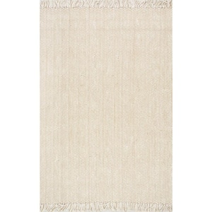 Don Casual Striped Jute Natural 5 ft. x 8 ft. Area Rug