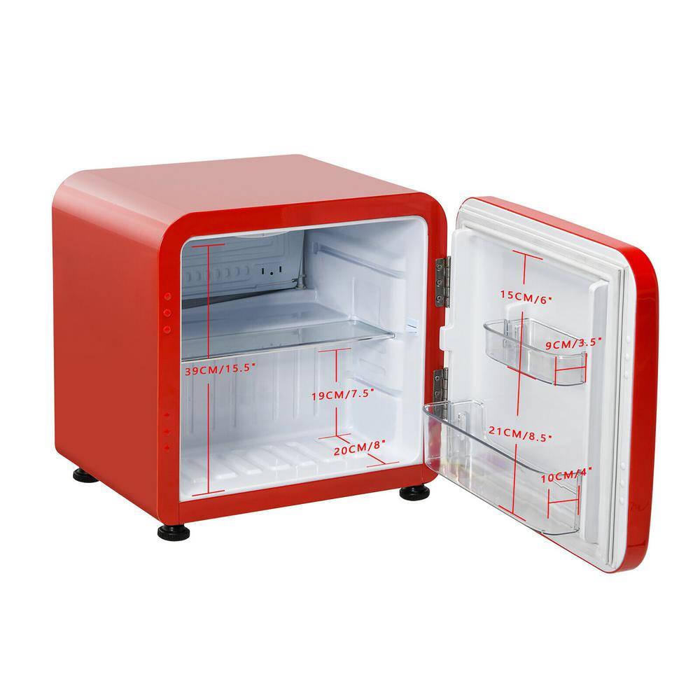 1.6 Cubic Feet Red Compact Mini Refrigerator with Reversible Door