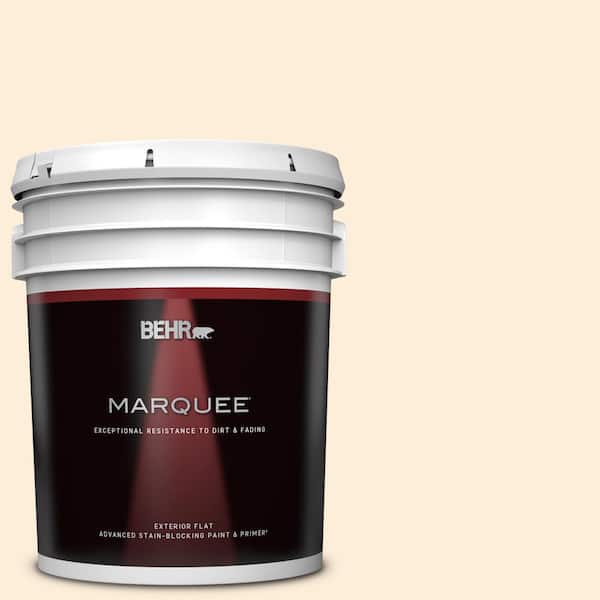 BEHR MARQUEE 5 gal. #70 Linen White Flat Exterior Paint & Primer