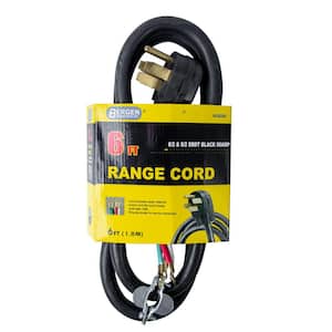 6 ft. 4-Wire Oven Range Replacement Power Cord Black