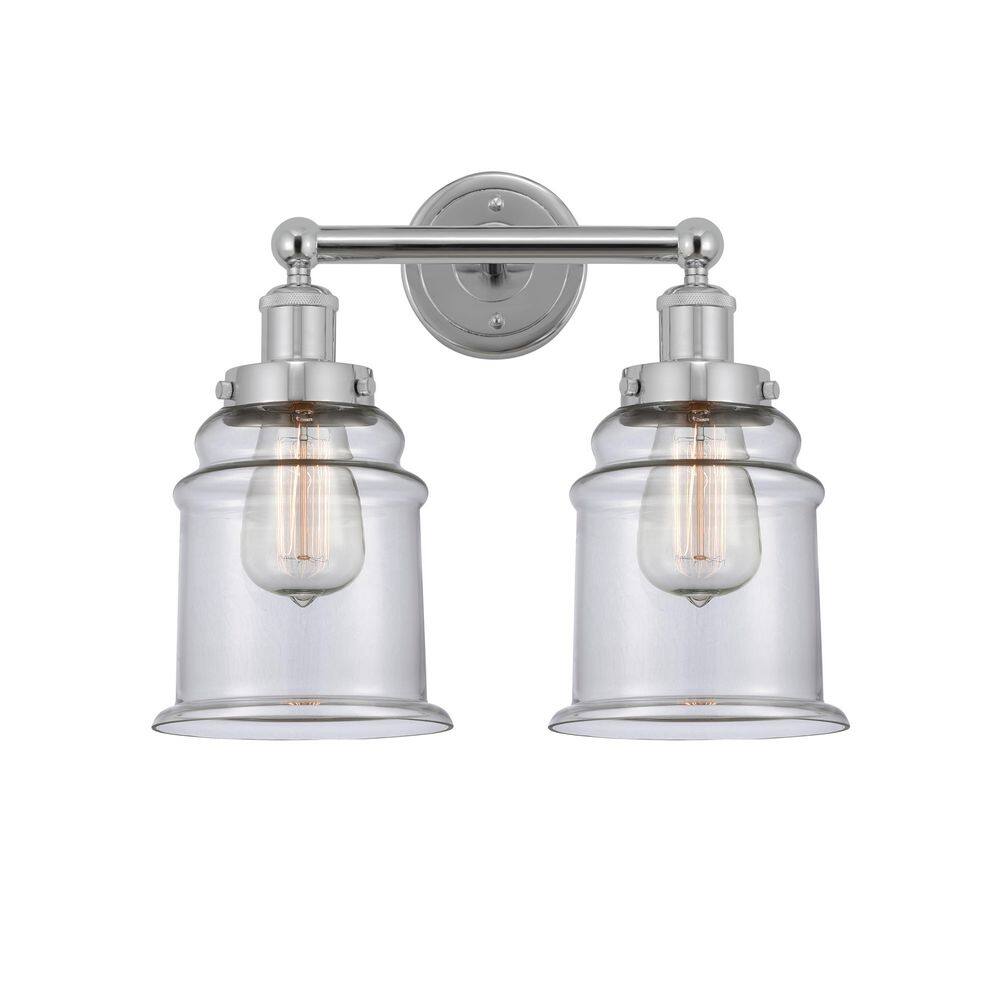 Canton 15 in. 2-Light Polished Chrome Vanity Light with Glass Shade price history on PriceWatchPro