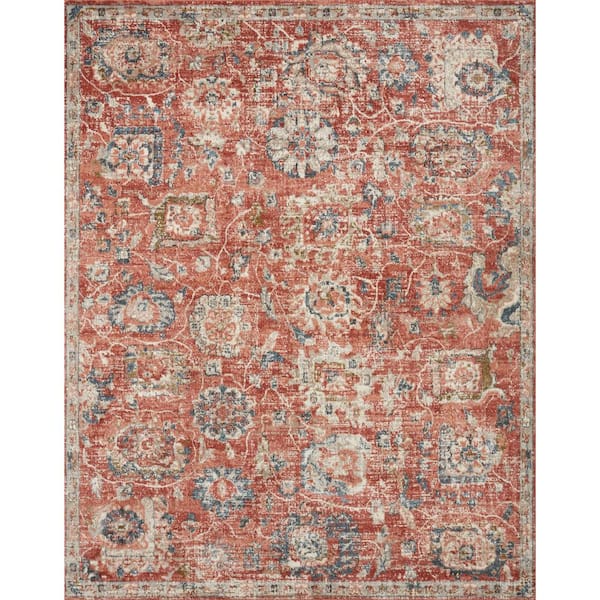 Saban Rust/Multi 18 in. x 18 in. Sample Square Oriental Area Rug