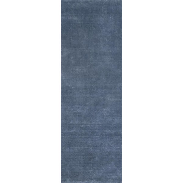 Speckled Wool-Blend Denim 3 ft. x 8 ft. Indoor/Outdoor Patio Runner Rug