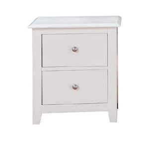 Selma 2-Drawer 25 in. H x 22 in. W x 16 in. D White Nightstand