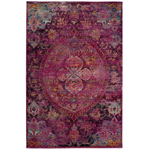 SAFAVIEH Crystal Fuchsia/Purple 7 ft. x 9 ft. Border Area Rug