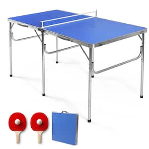 60 in. Portable Table Tennis Ping Pong Folding Table w/Accessories Indoor Game