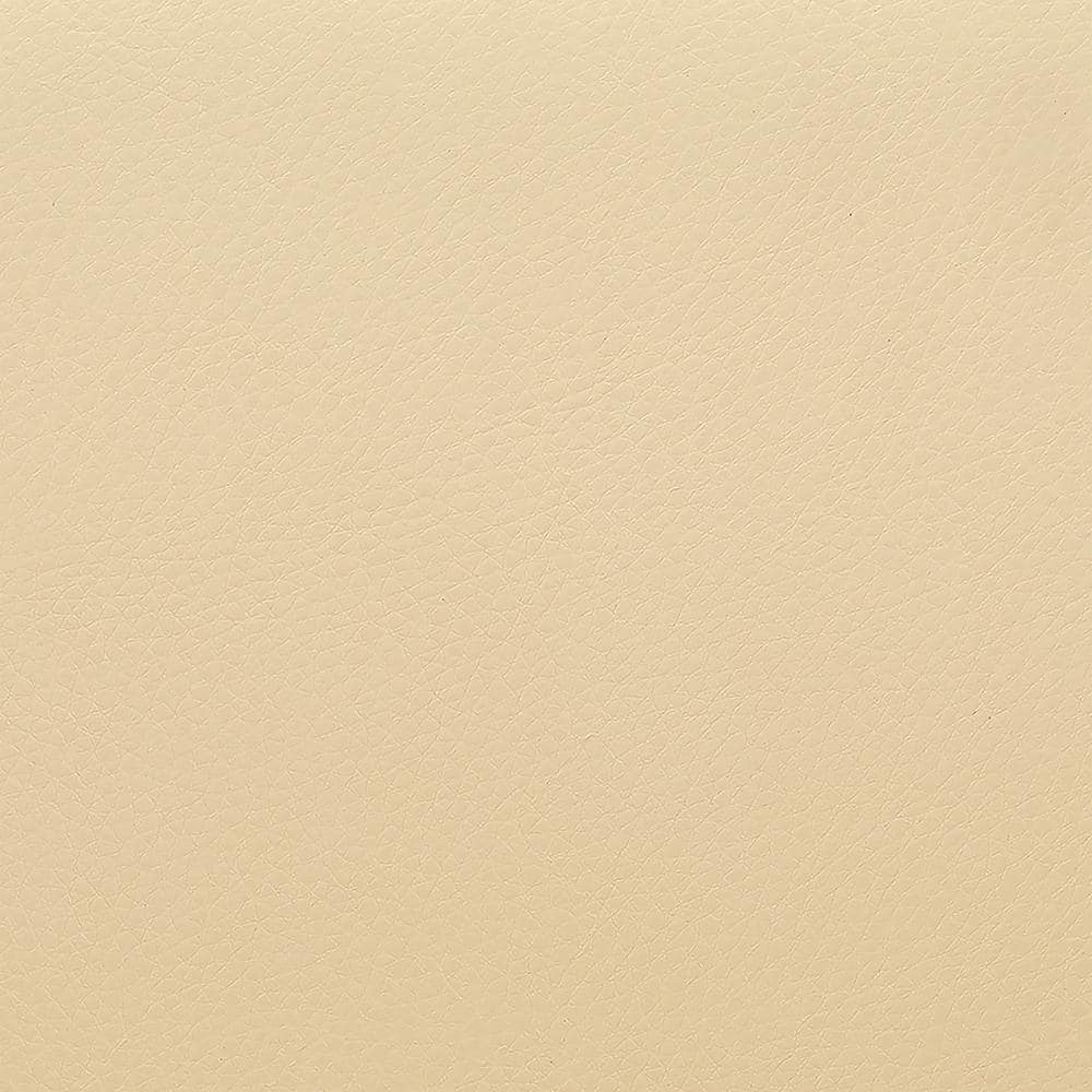 Topanga Cream Faux Leather Swivel Counter Stool with Walnut Wood and Bronze Metal