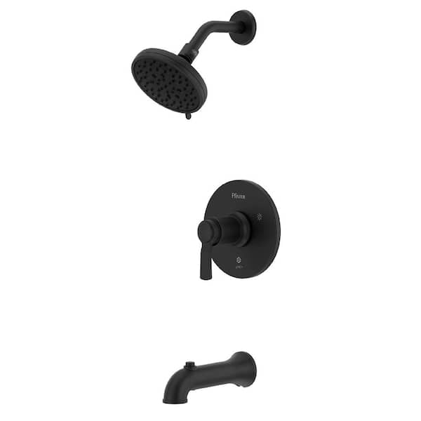 Pfister Briscoe Single Handle 6-Spray Tub and Shower Faucet 1.75 GPM in. Spot Defense Matte Black (Valve Included)