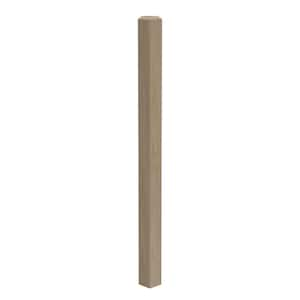 Stair Parts 4001 66 in. x 3-1/2 in. Unfinished Poplar Square Craftsman Landing Newel Post for Stair Remodel