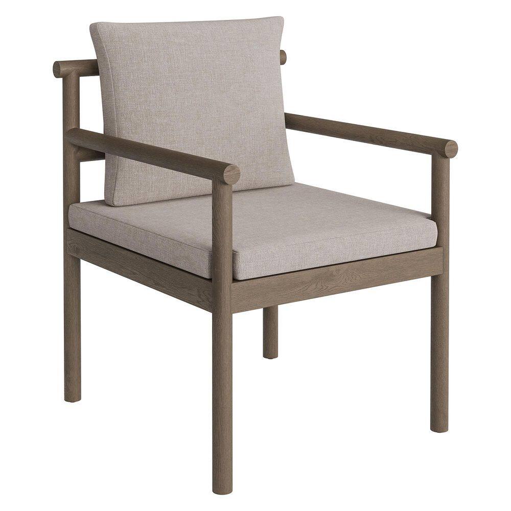 Eleni Outdoor Teak Wood Dining Chair With Rope Backrest in Weathered Gray Pebble price history on PriceWatchPro