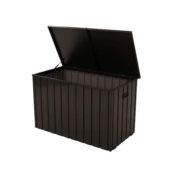 domi outdoor living 200 Gal. Dark Brown Metal Deck Box LNCF0555-Br