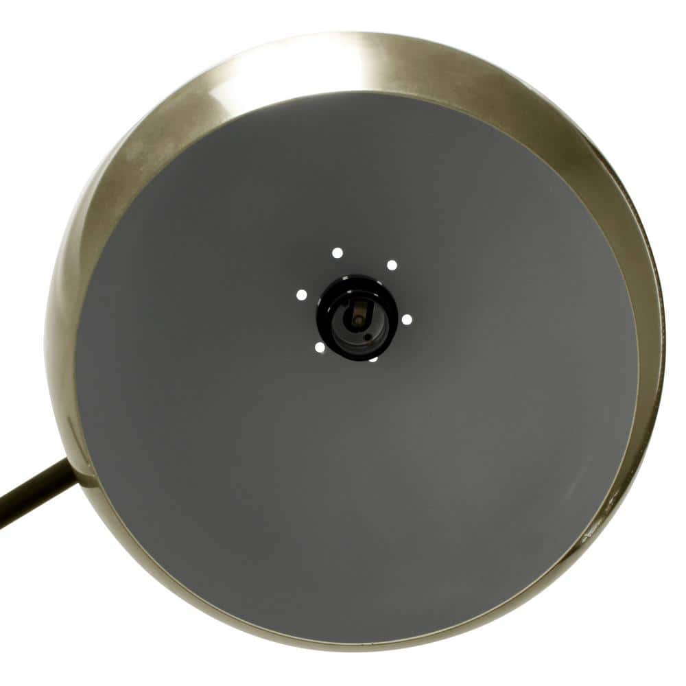 58'' Matte Black and Brass Adjustable Floor Lamp