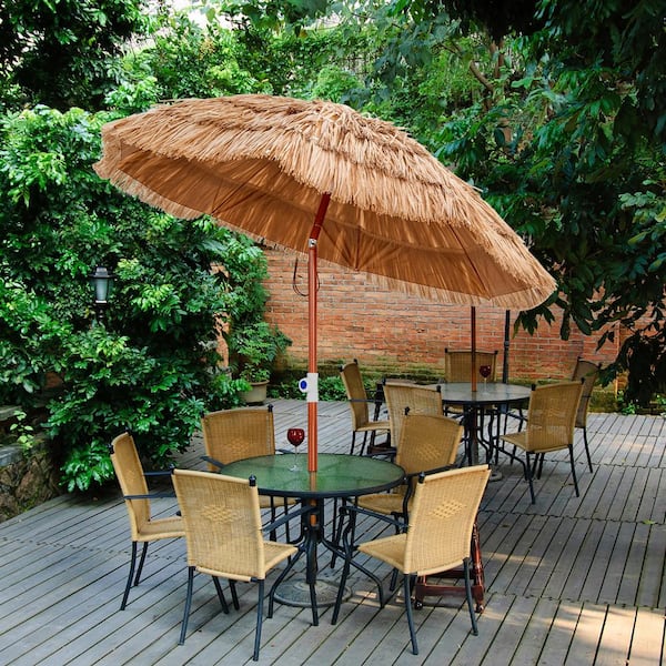 6' tiki tilt patio umbrella 6 Feet Thatched Patio Umbrella with Tilt Design and Carrying Bag