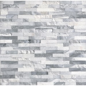 Alaska Gray Multi-Finish Ledger Panel 6 in. x 24 in. Mixed Marble Wall Tile (6 sq. ft./Case)
