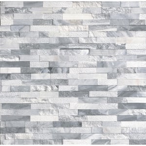 Alaska Gray Multi-Finish Ledger Panel 6 in. x 25.52 in. Textured Marble Stone Look Wall Tile (60 sq. ft./Pallet)