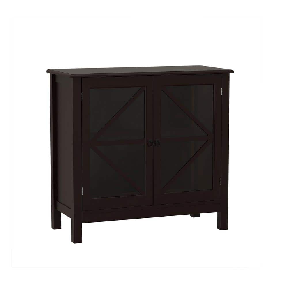Costway Black Kitchen Storage Cabinet Sideboard Buffet Cupboard Wood  Sliding Door Pantry HW53868BK - The Home Depot