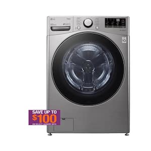 4.5 cu. ft. Large Capacity High Efficiency Stackable Smart Front Load Washer with Steam in Graphite Steel