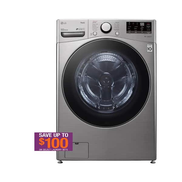 4.5 cu. ft. Large Capacity High Efficiency Stackable Smart Front Load  Washer with Steam in Graphite Steel