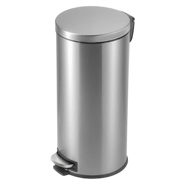 Photo 1 of 8 Gal. Stainless Steel Round Step-On Trash Can