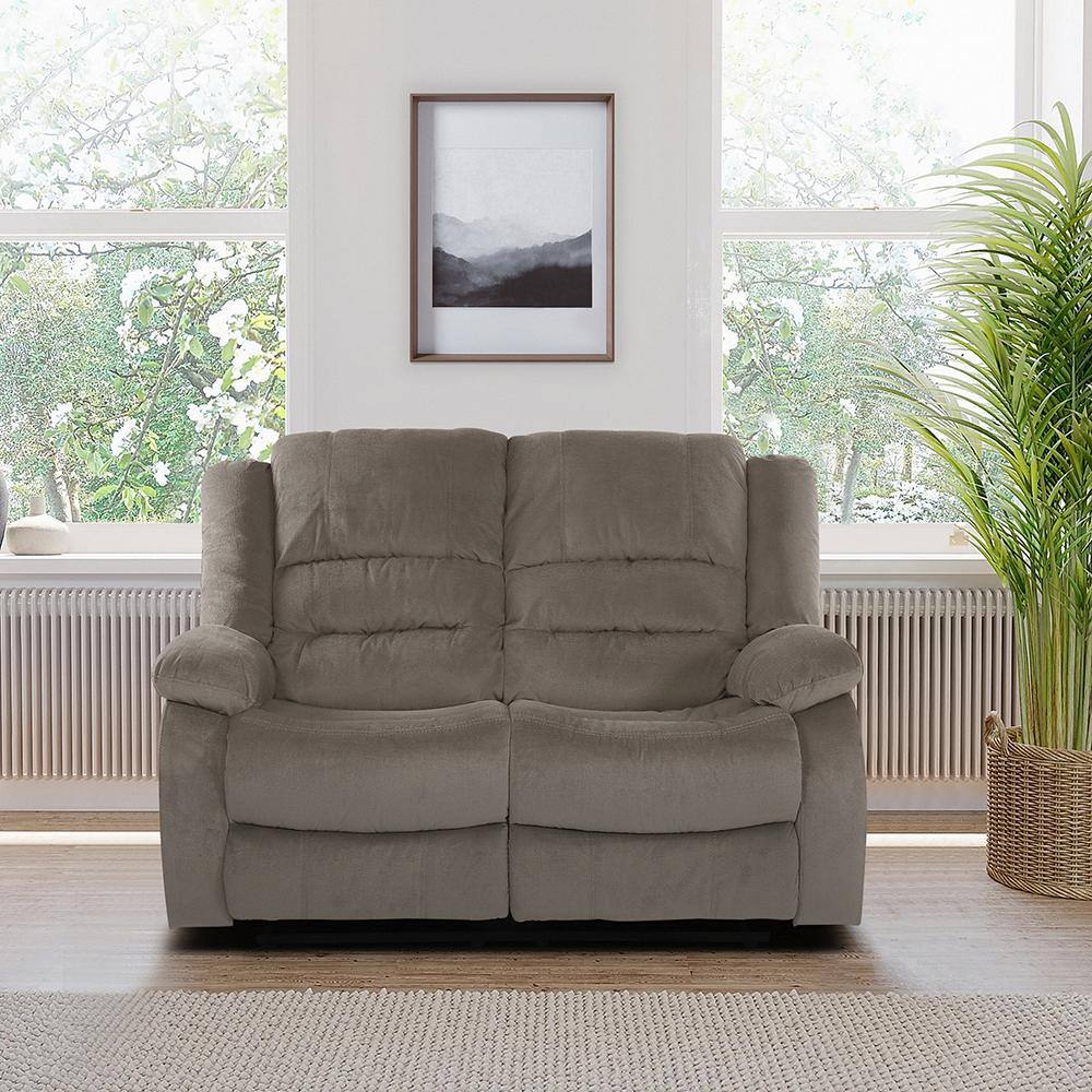 Jarita Chocolate Brown Microfiber Reclining Loveseat