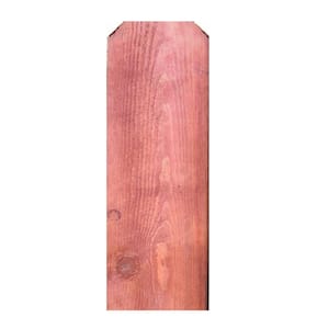 5/8 in. x 5-1/2 in. x 6 ft. Red Stain Pine Dog-Ear Fence Picket 21571 ...