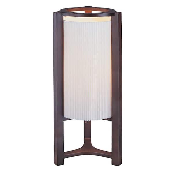 Illumine Designer Collection 16 in. Dark Cherry Wood Fluorescent Table Lamp