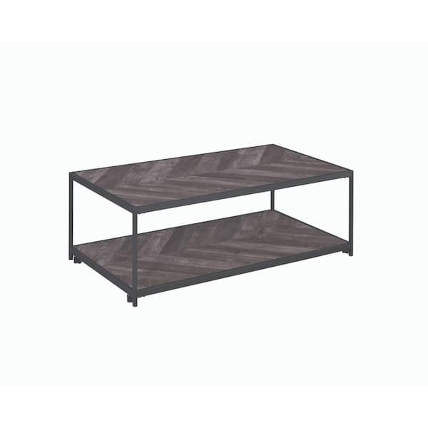 Benjara 23.5 in. Brown Rectangle Wood Top Coffee Table