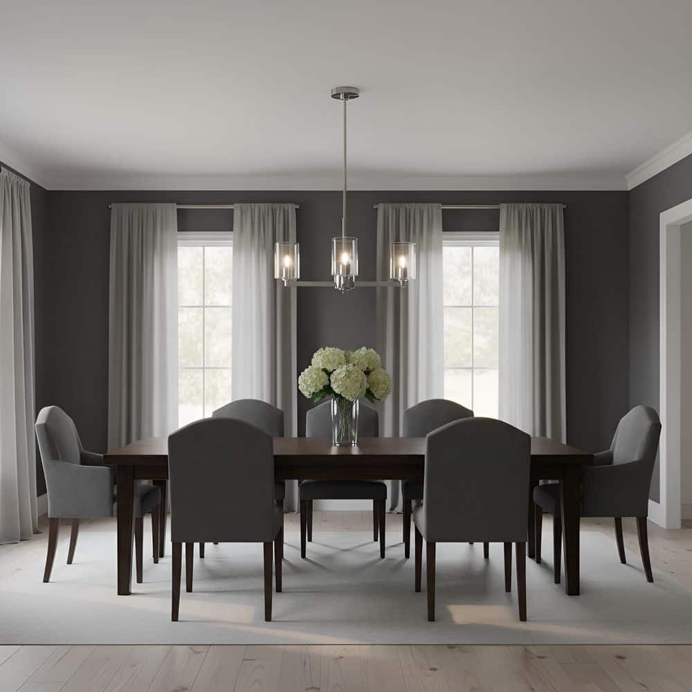 Fullton 3-Light Brushed Nickel Chandelier with Clear Glass Shades price history on PriceWatchPro