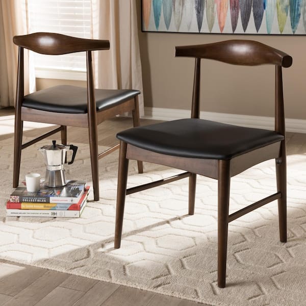 Winton Black Faux Leather Dining Chair (Set of 2)