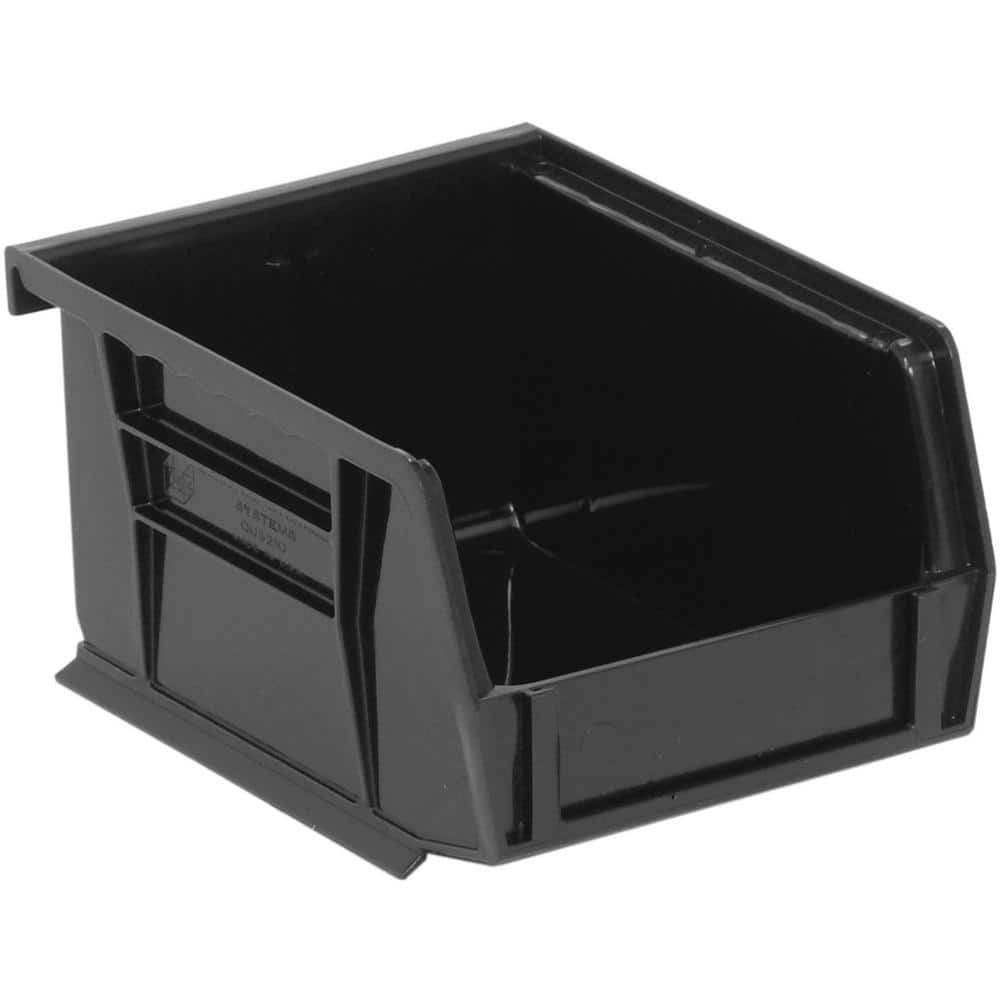 47 qt. Heavy Duty Plastic Storage Box in Black 500215 - The Home Depot