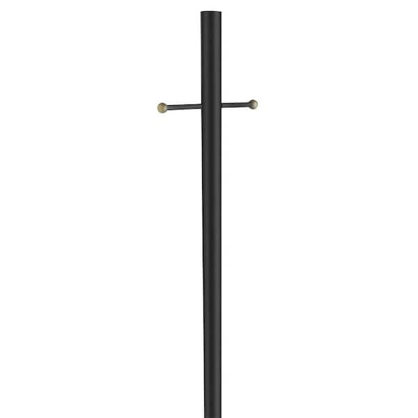 Angel Sar 80 in. Outdoor Lamp Post with Plastic Cross Arm for Driveways and Porches, Black