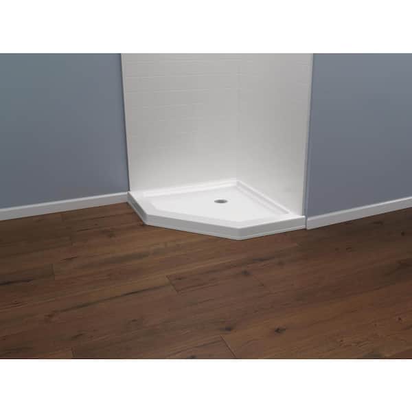 Delta 38 x 38 Corner Shower Pan Base with Corner Drain in