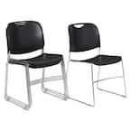 National Public Seating NPS 8500 Series Black Ultra-Compact Plastic ...