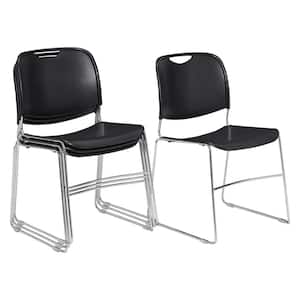 NPS 8500 Series Black Ultra-Compact Plastic Stack Chair (4-Pack)