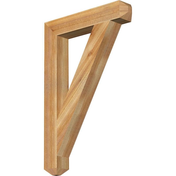 Ekena Millwork 4 in. x 36 in. x 24 in. Western Red Cedar Traditional Craftsman Rough Sawn Bracket