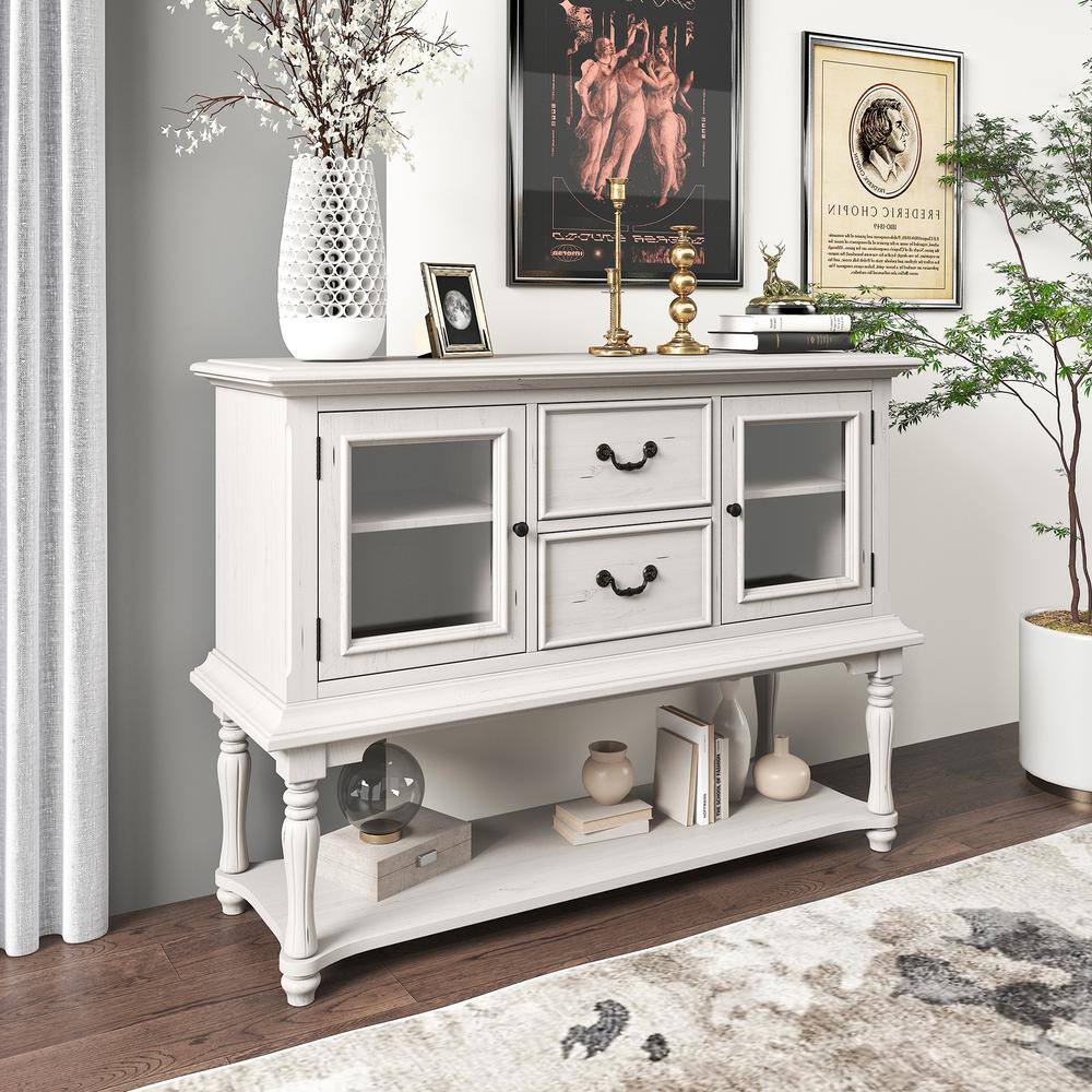 antique white foyer table