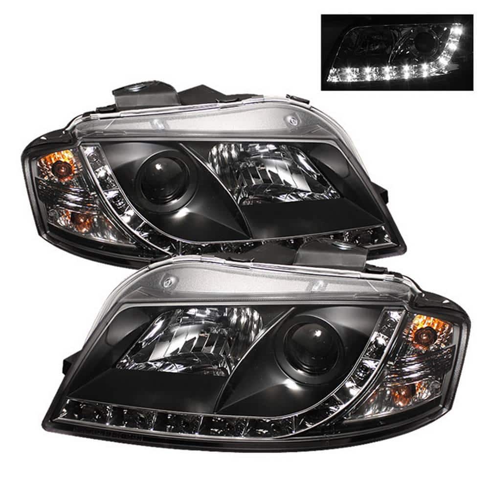 Audi A3 06-08 Projector Headlights - Halogen Model Only ( Not Compatible With Xenon/HID Model ) - DRL - Black price history on PriceWatchPro