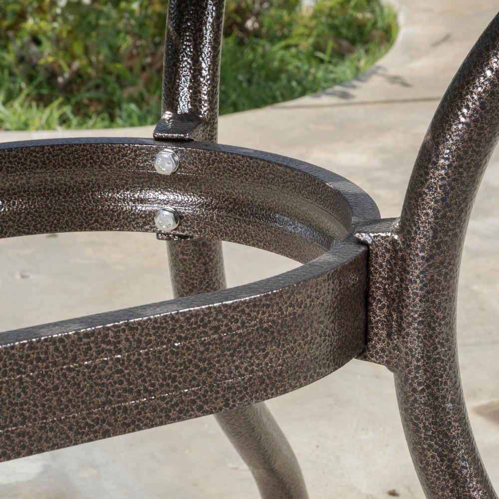 Phoenix Hammered Bronze Cast Aluminum Rectangular Patio Dining Table